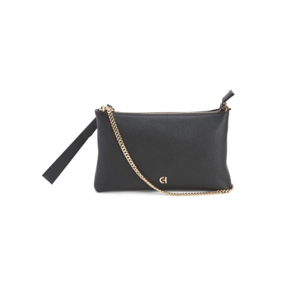 COLE HAAN Black Leather Essential Crossbody Pouch - Picture 1 of 2